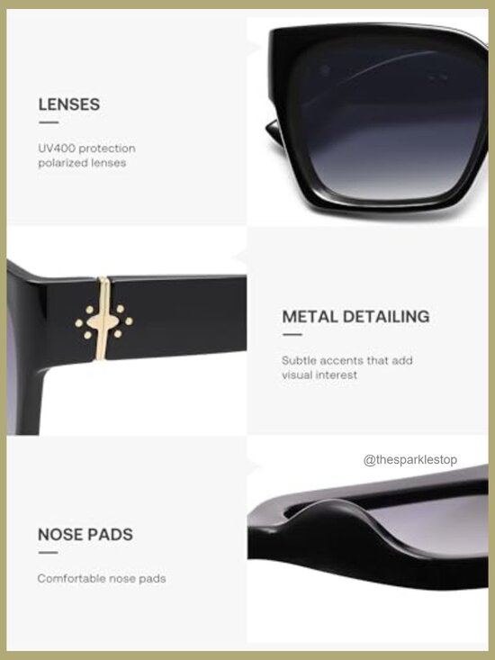 Square Polarized Sunglasses with UV400 Lenses, Plastic Frame main image 6